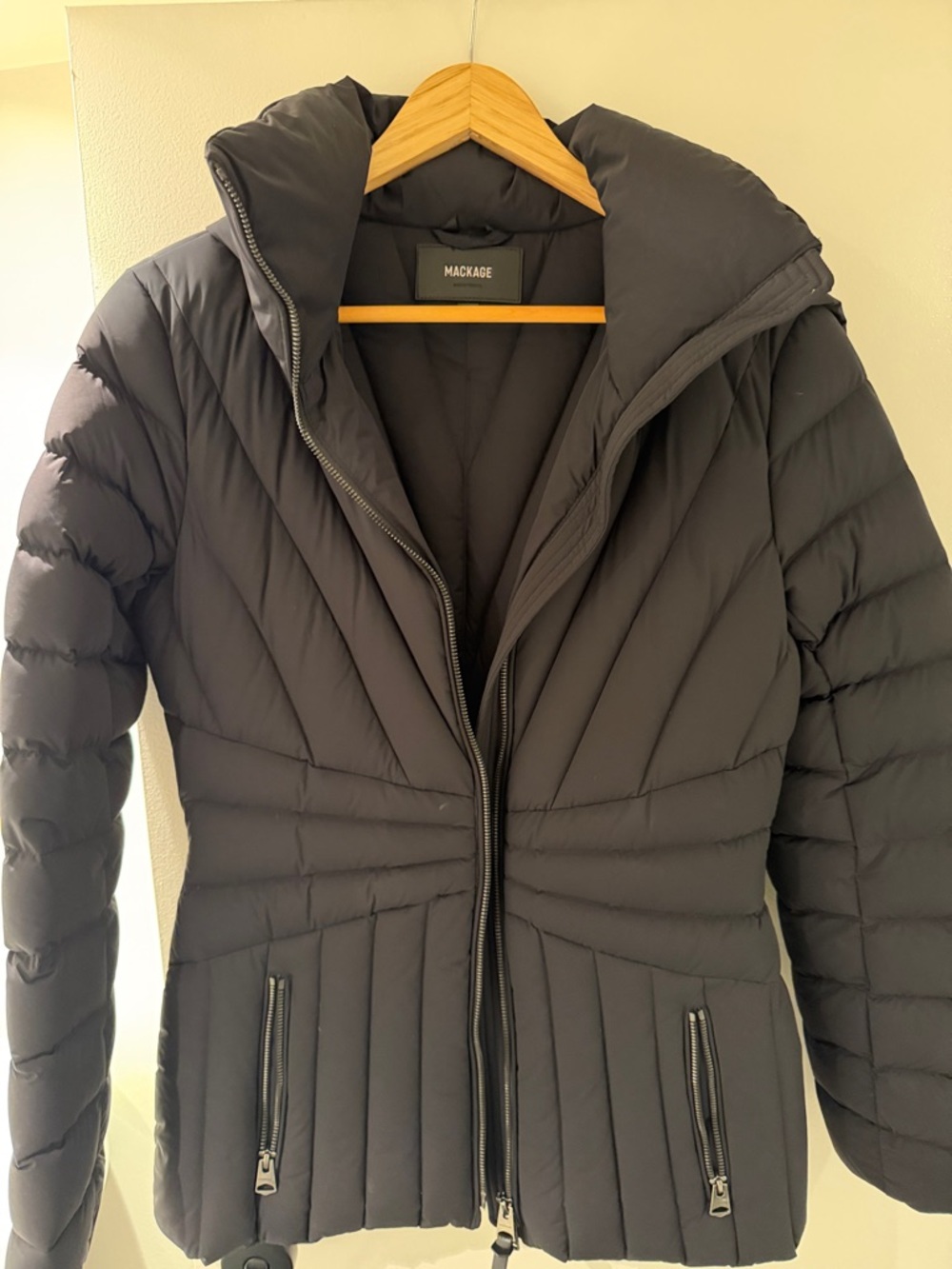 Mackage Women's Black Quilted Midi Puffer Coat